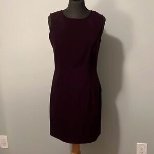 Women's Wine Velour Sleeveless Evening Sheath Dress